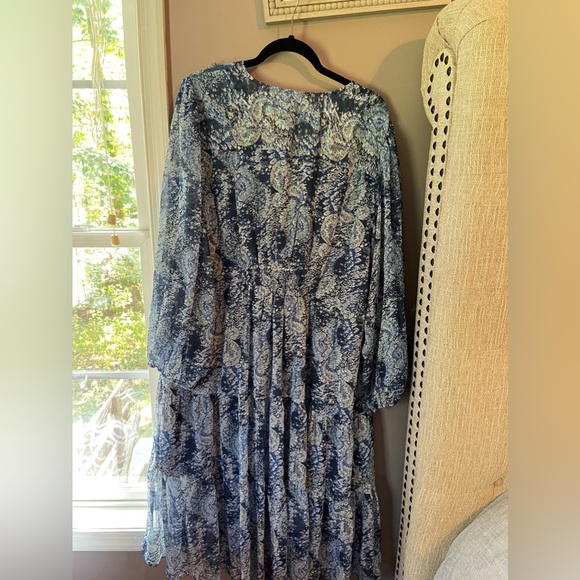 Joie Parisian Paisley Printed Blue Boho Dress XXL - Picture 6 of 12